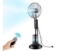 VEVOR Ventilador Nebulizador de Agua de 3 Velocidades 3 Modos, Ventilador de Pie con Nebulizador 75 W, con Tanque de Agua de 3 L y Mando a Distancia, Oscilante 70°, para Sala de Estar, Garaje