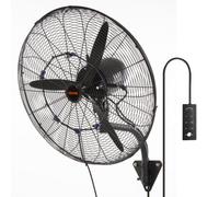 VEVOR Ventilador Nebulizador de Montaje en Pared, 61,6 cm, 3 Velocidades de Alta Velocidad Máx. 7000 CFM, Ventilador de Pared Industrial Oscilante a Prueba de Agua, Comercial o Residencial, Negro