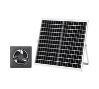 VEVOR Ventilador Solar con Flujo de Aire de 374 m³/h, Panel Solar 20 W Ajustable, Velocidad de 2030 RPM, Intercambio de Aire para Gallinero, Invernadero, Carpa de Cultivo, Montaje en Techo Pared Suelo