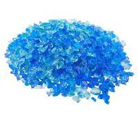 VEVOR, vidrio reflectante para chimeneas, 4,5 kg, piedras de vidrio para chimeneas, 12-19 mm, rocas de vidrio trituradas para chimeneas de propano, en colores azul aguamarina, azul caribeño y verde ag