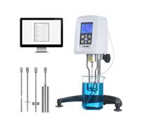 VEVOR Viscosímetro Rotatorio Digital 10-100.000 cP, Medidor de Viscosidad 100-240 V con 4 Rotores 1#, 2#, 3# y 4#, Sonda de Temperatura, Pantalla LCD, Probador de Viscosidad para Análisis de Fluidos
