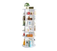VEVOR Zapatero, Armario para 24 Pares de Zapatos, 6 Estantes y 4 Compartimentos, Giratorio 360°, Ahorra Espacio, Ideal para Dormitorio, Sala de Estar o Recibidor, Blanco, 598 x 598 x 1570 mm