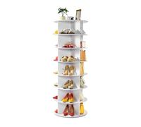 VEVOR Zapatero Giratorio de 7 Niveles de 600 x 600 x 1620 mm, Expositor de Zapatos Giratorio de 360°, Organizador de Zapatos con Forma de Carrusel para Dormitorio, Sala de Estar, Entrada, Blanco