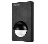 Vexen Electric Detector de movimiento para pared, 180°, 12 m, IP44, sensor PIR, 1200 W, adecuado para LED