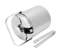 VGEBY Cubo de Hielo de Doble Pared de Acero Inoxidable con Tapa, Colador, Pinza para Barra Casera, Enfriador para Cerveza, Vino, 5,5x5,5 Pulgadas