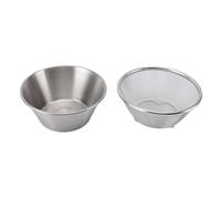 VGEBY Juego de Cuencos Coladores de Metal Versátiles para Enjuague de Frutas, Preparación de Batidos de Huevos, Cesta de Drenaje de 6,7 Oz (SILVER)