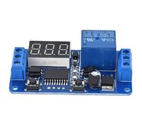 VGEBY Módulo de relé Temporizador de 12 V, Interruptor de Retardo de Ciclo Programable en PCB, Controlador de Sincronización MCU de 0,1 S a 999 Min con Pantalla LED, para Control de Automatización y