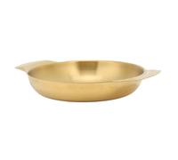 VGEBY Paellera de Fondo Plano Elegante Exterior Dorado para una Cocina Versátil Ideal para Chefs Caseros Acero Inoxidable 12 Pulgadas (Grande)