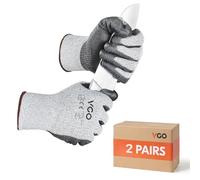 Vgo... 2 Pares Guantes de trabajo Anticortes EN388, Impermeable Palma de Nitrilo,Guantes Resistentes al Corte El Cortar Rebanar Procesamiento de Carne（SK2131）