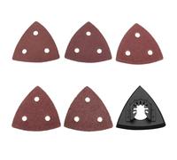 VGOL 100 Piezas Papel de Lija Triangular Y Una Bandeja de Lijado Triangular Papel de Lija Triangular de Grano 80x80 Mm 40/60/80/120/180 Papel de Lija de Cambio Rápido Compatible con Dewalt