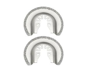 VGOL 2 Hojas de Sierra de Diamante de Medio Círculo de 64mm de Hoja de Corte de Diamante para Múltiples Herramientas Oscilantes Eliminación Lechada Grano Compatible con Bosch Compatible con Dewalt