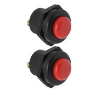 VGOL 2 interruptores de botón pulsador de coche de 12 V 25 A, interruptor de bocina momentáneo, pieza de repuesto de 22 mm, interruptor de arranque de orificio de montaje, color rojo