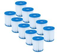 vhbw 10x Cartucho de Filtro Compatible con Intex 28125EH | para 28121EH Easy Set Poo piscina, bomba de filtración - Filtro de agua azul blanco