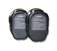 vhbw 2X batería Compatible con Dewalt DW935 | DW941K, DW984, DW931K, DW966K, DW928K, DW983K, DW937K herramienta (3000 mAh, NiMH, 14,4 V)