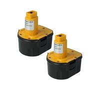 vhbw 2X Batería Recargable Compatible con Dewalt DW9072 | DW9074, DW965K, DW965K-2, DW968K-2, DW970 herramientas eléctricas (2000 mAh NiMH 12 V)