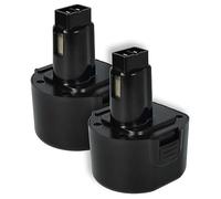 vhbw 2X Batería reemplaza Dewalt DE9074 | DC9062, DE9036, DE9061, DE9062, DW9061, DW9062 para herramientas eléctricas (1500 mAh, NiMH, 9,6 V)