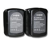 vhbw 2X batería reemplaza Dewalt DW005 | DE0242, BHA24, DE0243-XJ, DE0243, DE0241, DE0240-XJ, DE0240 para herramienta (3000 mAh, NiMH, 24 V)