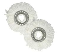 vhbw 2X Cabezal fregona Compatible con Leifheit Clean Twist Mop, Clean Twist Disc Mop fregona - Repuesto, Microfibra, Blanco