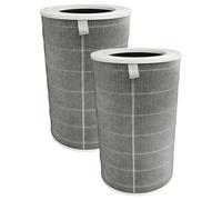 vhbw 2x Filtro carbón activo compatible con Xiaomi Smart Air Purifier 4 Pro purificadores de aire - Filtro de aire H12 gris blanco