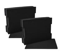 vhbw 2x Pieza de espuma con placa base compatible con Bosch L-Boxx 136 caja de herramientas - personalizable, espuma Negro