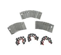 vhbw 30x cuchilla repuesto compatible con Worx Landroid WR105SI, WR106SI, WR104SI cortacésped - Recambio, plata, acero inoxidable