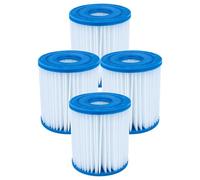 vhbw 4X Cartucho de Filtro Compatible con Intex 28601, 28601EG | para 28201EH Metal Frame Pool piscina, bomba de filtración - Filtro de agua azul blanco