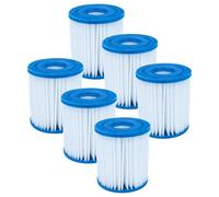 vhbw 6X Cartucho de Filtro Compatible con Intex 28601, 28601EG | para 28201EH Metal Frame Pool piscina, bomba de filtración - Filtro de agua azul blanco