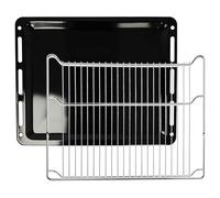 vhbw Set de 2 uds. para diversos hornos por ej. compatible con Bosch | - 1x bandeja de horno, 1x rejilla 45,5x36,1 / 37,5x3cm