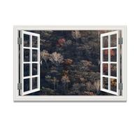 VHdfgTY Ramas de árboles muertosCuadro Ventana Falsa, Paisaje Costero de Lienzo para Sala, Dormitorio u Oficina 80x120cm