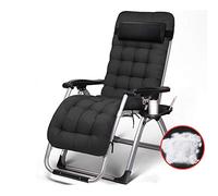 VHKJewE Silla Plegable, Silla de Ocio, reclinable, Ajustable for terraza al Aire Libre, for Acampar en la Playa, Negra, Gris, 180 x 65 40 cm, Duradera(Black)