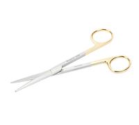 Vi Tijera Metzembauim Tungsteno Curva 18cm con Mangos Dorados
