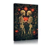 Via Vela Amantes Esqueletos Góticos Cuadro Lienzo Comedor 20x30cm