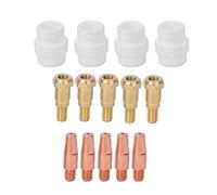 ViaGasaFamido 14Pcs Soldadura Antorcha Shunt Tip de Contacto MIG Kit de Accesorios de Pistola de Soldadura Difusor de Gas Soporte de Punta Set para Binzel 24KD MIG Antorcha de Soldadura(1.0mm)