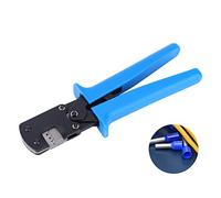 ViaGasaFamido Ponchadora de Cables con Trinquete para Terminales de Paso | Troquel de corte lineal para contacto constante, cuerpo de acero al carbono endurecido, agarre ergonómico antideslizante de