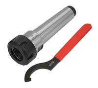 ViaGasaFamido Portabrocas de Pinza MT4 ER32, Varilla de Extensión Recta ER de Acero Al Carbono para Mecanizado de Orificios Profundos, con Llave para Taladradora y Fresadora