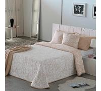 VIALMAN Colcha Bouti Ligera Sofia 18 para Cama de Matrimonio de 180 cm y de 200 cm | Tamaño Colcha 270 x 270 cm, Color Beige