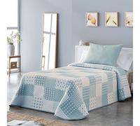 VIALMAN Colcha Bouti Ligera Sofia 21 para Cama de Matrimonio de 180 y 200 cm | Colcha Cama 180 y 200 | Tamaño Colcha 270 x 270 cm, Color Azul