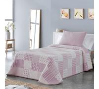 VIALMAN Colcha Bouti Ligera Sofia 21 para Cama Individual de 90 cm | Colcha Cama 90 | Tamaño Colcha 180 x 270 cm, Color Rosa