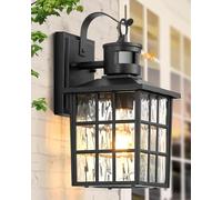 VIANIS Luz Exterior con Sensor de Movimiento de 220°, Aplique Pared Exterior Diseño Clásico de Farolillo, Focos Exterior Pared y Portalámparas E27, Impermeable Lampara Exterior de Viviendas y Garaje