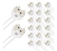 VIAPUICE Enchufe de bombilla G4 para MR16/GU5.3/MR11, 6 pulgadas, 50 | Bombilla LED halógena redonda de cerámica, conector de base blanca para bombillas halógenas, enchufe de repuesto multitipo