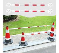 Vibeo Barra de Cono de Tráfico 2 Postes Extensores para Barreras de Conos de Tráfico, 120-200 cm Barra Telescópica para Conos Reflectores, Varillas de Demarcación Vial(White and Red)