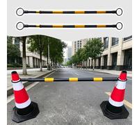 Vibeo Barra de Cono de Tráfico 2 Postes Extensores para Barreras de Conos de Tráfico, 120-200 cm Barra Telescópica para Conos Reflectores, Varillas de Demarcación Vial(Yellow and Black)