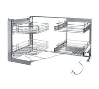 VIBO Bastidor Extraíble EVONA con Cestos Cromo Mano Derecha para Mueble 900