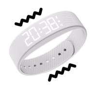 Vibrating Alarm Wristband Impermeable Silent Clock Wearable Sleep Reminders, blanco, Se référer à la description