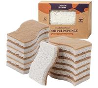 Vibrivio Pack 12 esponja de cocina natural, esponja de cocina biodegradable,Esponjas Naturales de Celulosa, Fibra de Coco y Fibras Recicladas - Antiarañazos, Inodoras y Compostables para Cocina y Baño