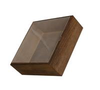 Vibsky Caja de madera con tapa para ocasiones especiales, elegante almacenamiento de recuerdos, boda, bautizo, Navidad, 20 x 20 x 8 cm