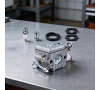 Vibsky Carburador de boquilla única 340 340E 340EPA 345 345E Motosierras, kit de reparación de metal C3-EL18 instalación