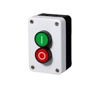 Vibsky Interruptor de estación de botón con caja, reinicio momentáneo, 2 posiciones, motor remoto, IP67 impermeable, blanco/negro/rojo/verde