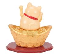 Vibsky Japonés Maneki Neko Solar Lucky for Cat Waving Hand for Good Fortune Decor Business Hotel Entrance for Black