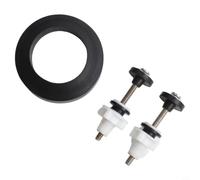 Vibsky Kit de reparación de cisterna de inodoro de acero inoxidable con pernos de acoplamiento cerrado, tuercas, junta de goma para aberturas de válvula de descarga de 2/3 pulgadas, prevención eficaz